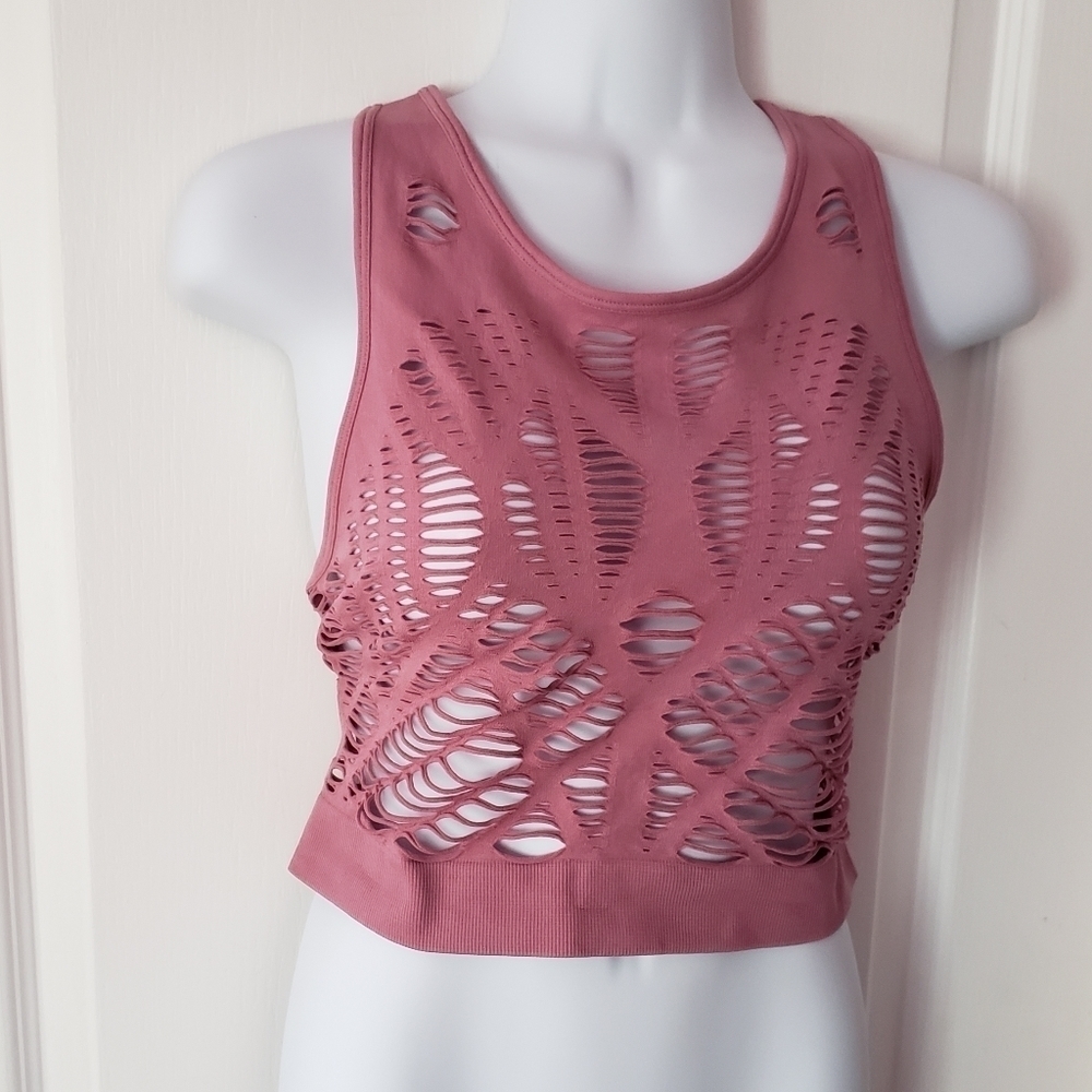 90 degrees by Reflex Crop Tank Top Pink Size Medium
